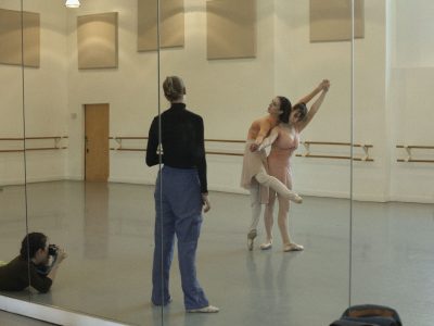 AD Minnie Lane watching two ballet dancers