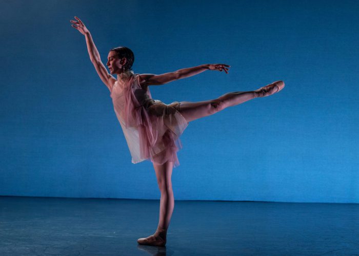 Dancer Sara in arabesque