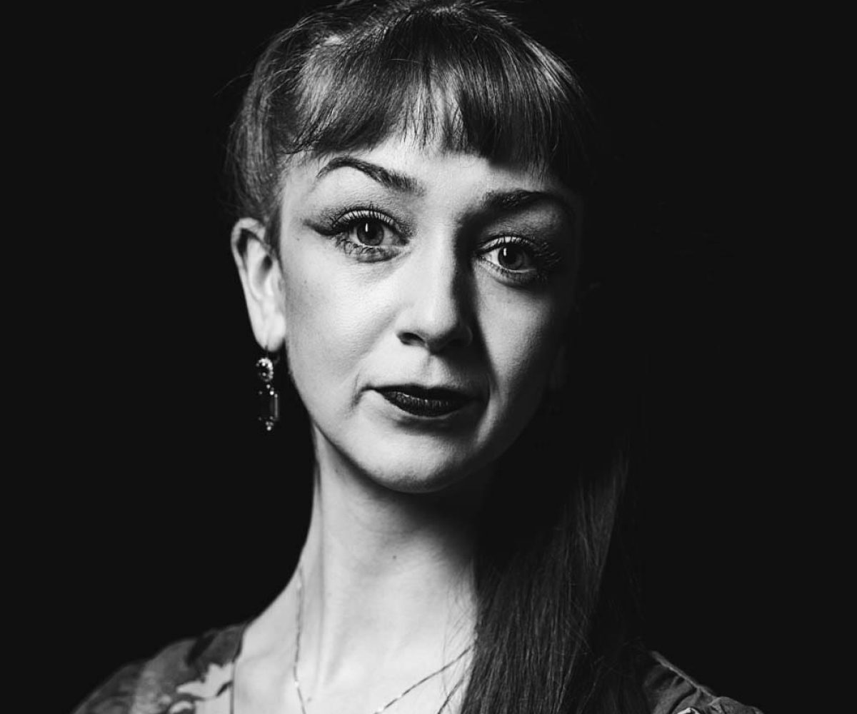 Black and white of artist